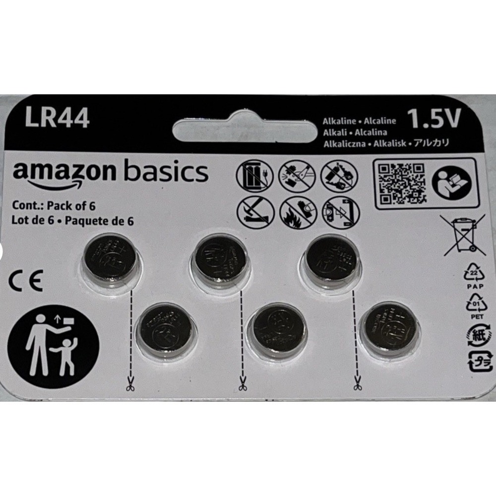 Amazon Basics 6-Pack LR44 Alkaline Button Cell Replacement Battery